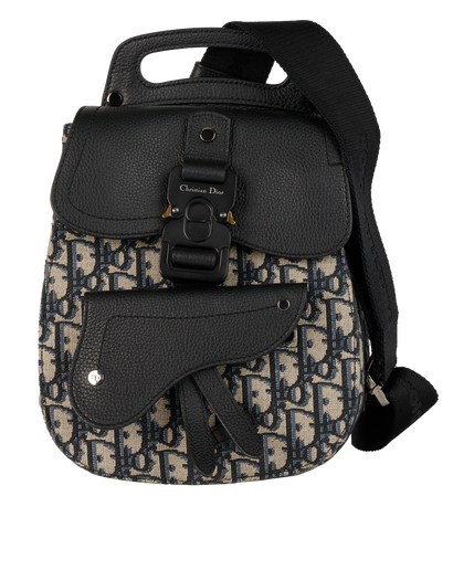 Gallop Sling Bag, &pound;950, Handbags, Beige/Black/Blue, Canvas/Leather, Front view